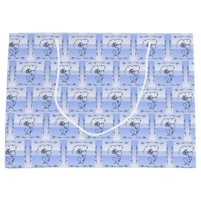 Sacola Para Presentes Grande Saco de Presente Horizontal Vinca de Beleza Fluida (Frente)