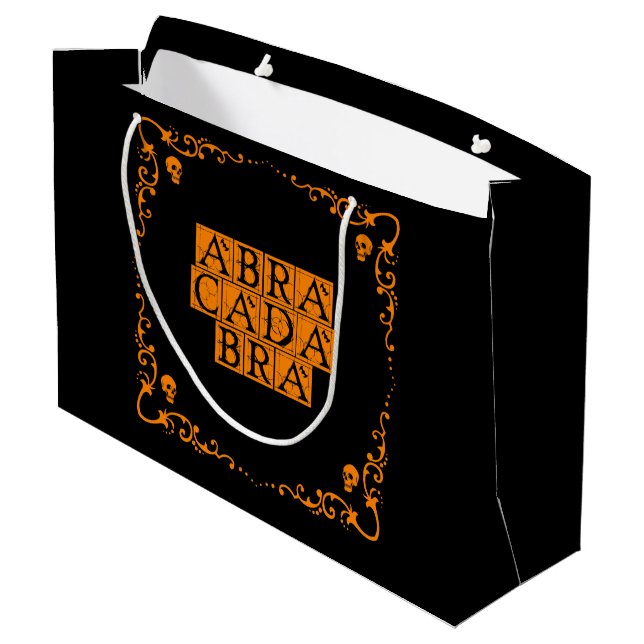 Sacola Para Presentes Grande Saco de Presente Palavra Mágica Abracadabra (Verso inclinado)