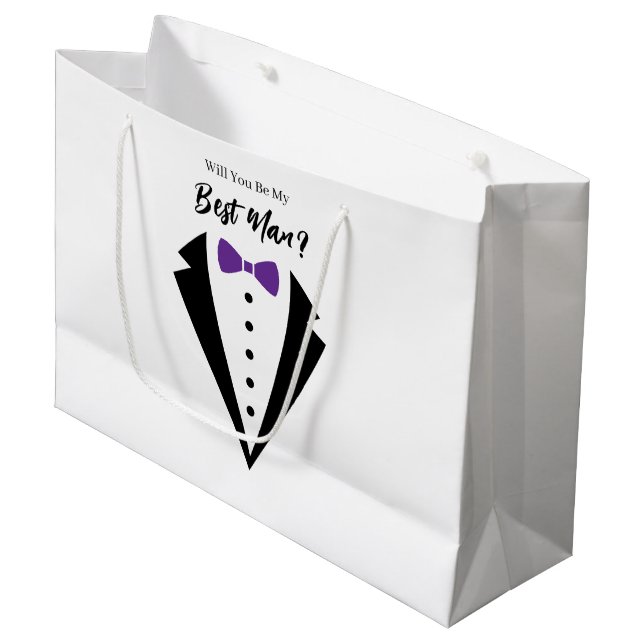 Sacola Para Presentes Grande Saco de Presente para Padrinho de Casamento (Frente inclinada)