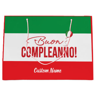 Sacola Para Presentes Grande Saco de Presente Personalizado Buon Compleanno Ban