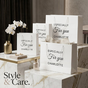 Sacola Para Presentes Grande Saco de presente personalizado com texto moderno e