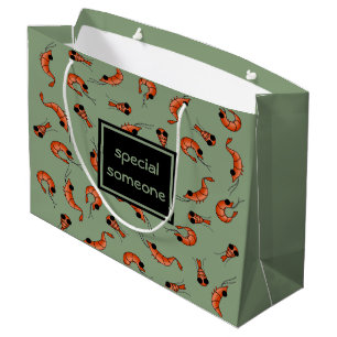 Sacola Para Presentes Grande Saco de presente personalizado de camarão engraç