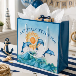 Sacola Para Presentes Grande Saco de Presente Personalizado de Golfinho Grande