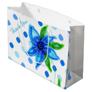 Sacola Para Presentes Grande Saco de Presente Polka-Ponto Azul