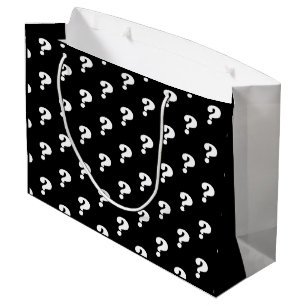 Sacola Para Presentes Grande Saco de presente preto e branco surpreendido com p