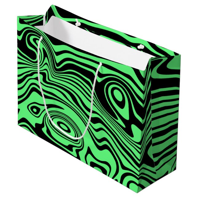 Sacola Para Presentes Grande Saco de Presente Preto e Verde (Frente inclinada)