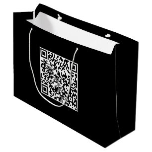 Sacola Para Presentes Grande Saco de Presente Preto Personalizado com Código QR