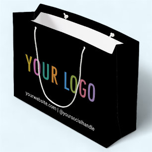 Sacola Para Presentes Grande Saco de Presente Preto Personalizado com Logotipo