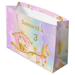 Sacola Para Presentes Grande Saco de Presente Princesa Unicórnio, Aniversário d