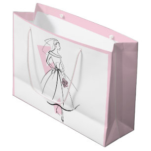 Sacola Para Presentes Grande Saco de presente rosa cor-de-rosa com moda grande