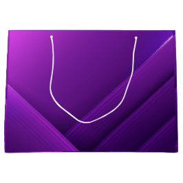 Sacola Para Presentes Grande Saco de presente roxo com alças brancas e geométri