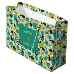 Sacola Para Presentes Grande Saco de Presente Toucans Branco