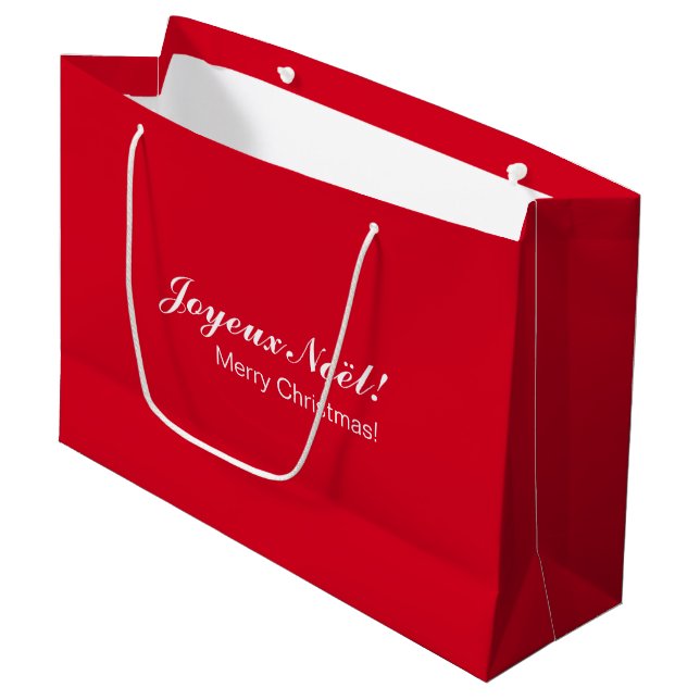 Sacola Para Presentes Grande Saco de Presente Vermelho do Natal Francês (Frente inclinada)