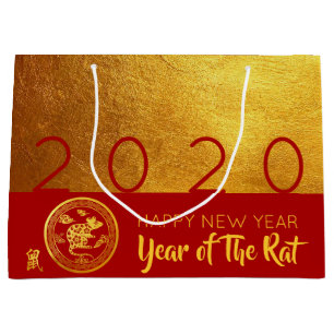 Sacola Para Presentes Grande Saco de Presente Vermelho Dourado Chinês Cortado