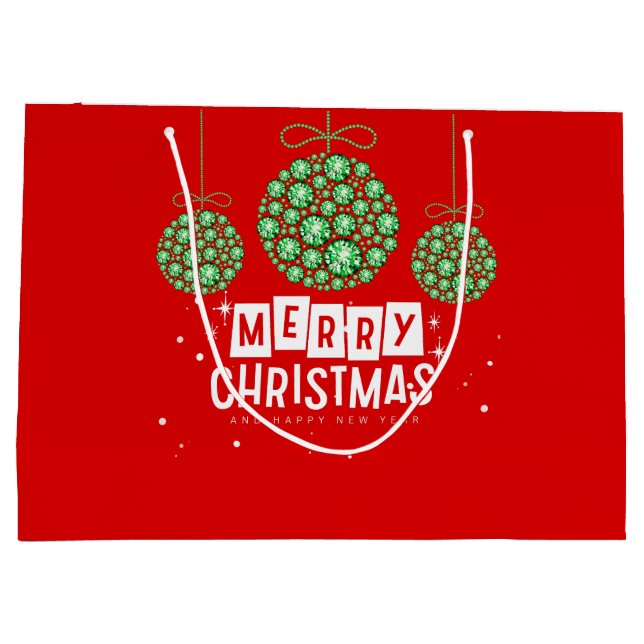 Sacola Para Presentes Grande Saco de presentes de Enfeites de natal grande (Verso)