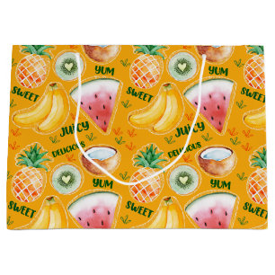 Sacola Para Presentes Grande Saco de Presentes de Frutas Tropicais