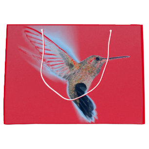 Sacola Para Presentes Grande Saco de presentes de HUMMINGBIRD VERMELHO INICIAL