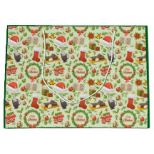 Saco de presentes de padrão natalino