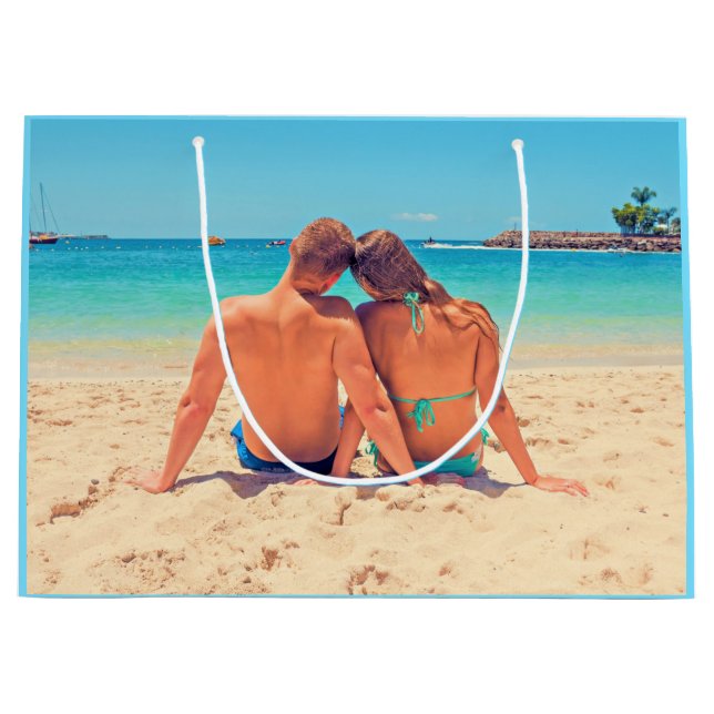 Sacola Para Presentes Grande Saco de presentes personalizado com as suas fotos  (Frente)