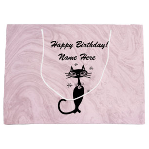 Sacola Para Presentes Grande Saco de presentes personalizado de gato negro atô