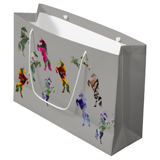 Sacola Para Presentes Grande Saco de presentes personalizado dos Unicórnios - G (Frente inclinada)