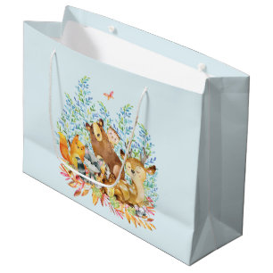 Sacola Para Presentes Grande Saco do Presente Chá de fraldas de Animais da Flo