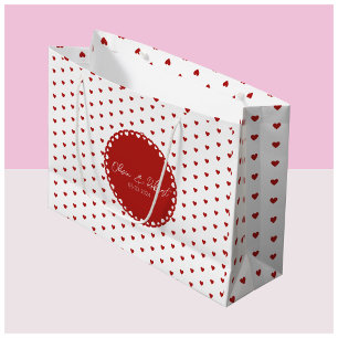 Sacola Para Presentes Grande Saco do Presente Coração de Amor Personalizado par
