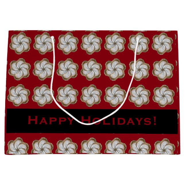 Sacola Para Presentes Grande Saco do presente da flor da ostra - design C (Frente)