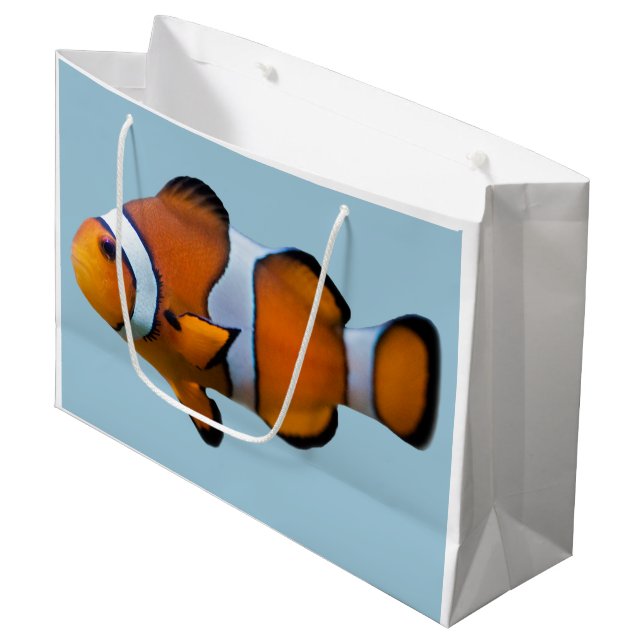 Sacola Para Presentes Grande Saco do presente de Clownfish (Frente inclinada)