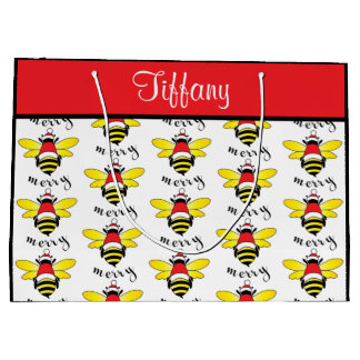 Sacola Para Presentes Grande Saco do Presente de Feriado de Abelha Feliz