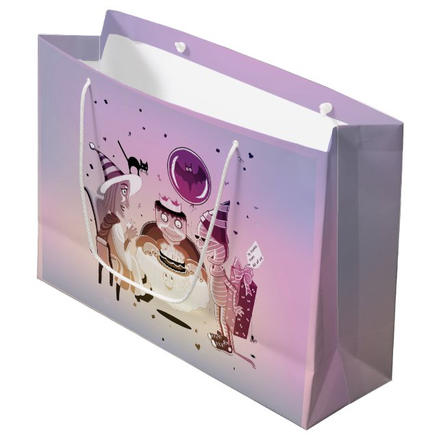 Sacola Para Presentes Grande Saco do presente de Frankie do feliz aniversario (Frente inclinada)