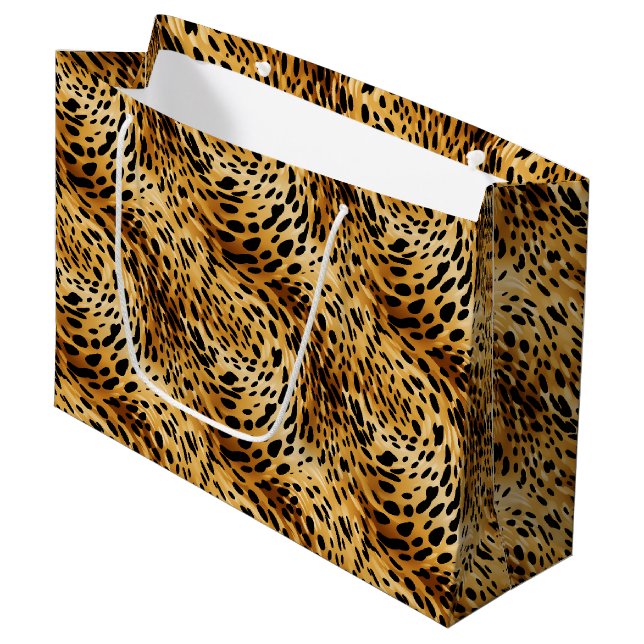 Sacola Para Presentes Grande Saco do Presente de Impressão Leopard (Frente inclinada)
