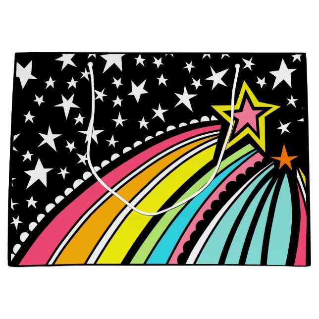 Sacola Para Presentes Grande Saco do Presente do Fireball com Cometa de Estrela (Frente)