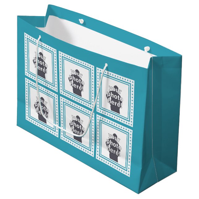 Sacola Para Presentes Grande Saco do presente FEITO SOB ENCOMENDA das FOTOS, do (Frente inclinada)