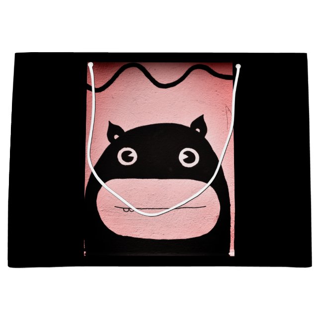 Sacola Para Presentes Grande Saco do Presente - MONSTRO Grande, Glossy E FELIZ (Frente)