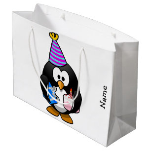 Sacola Para Presentes Grande Saco do presente. Pinguim
