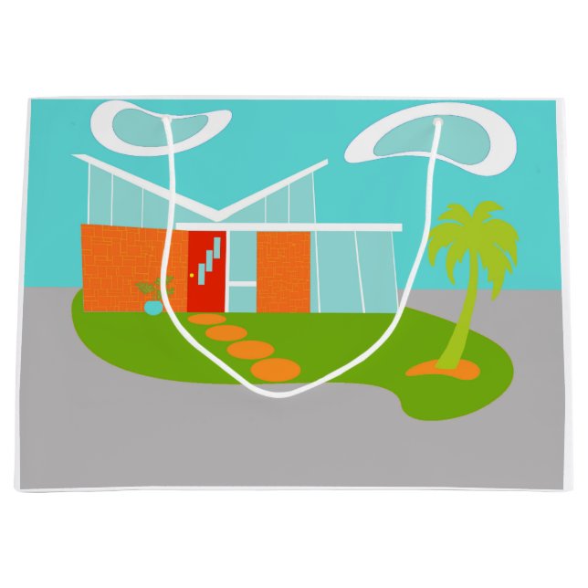 Sacola Para Presentes Grande Saco moderno do presente da casa dos desenhos (Frente)