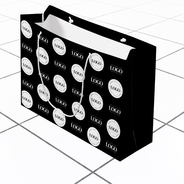 Sacola Para Presentes Grande Saco personalizado com duas logos e repetição para (Criador carregado)