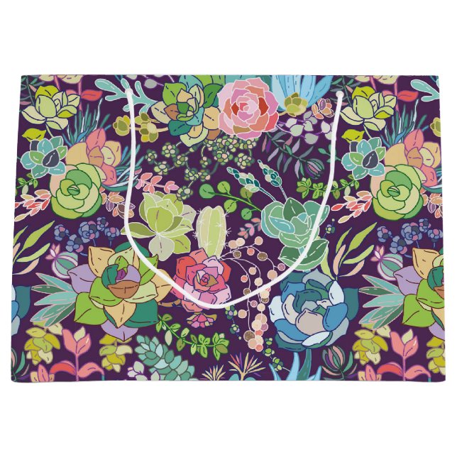 Sacola Para Presentes Grande Saco Suculento da Oferta de Gardening de Cactus (Frente)