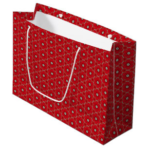 Sacola Para Presentes Grande Saco vermelho do presente do teste padrão de
