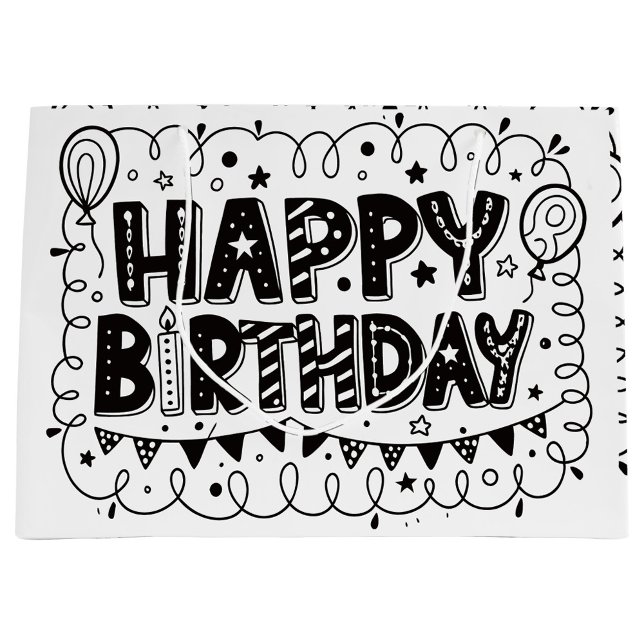 Sacola Para Presentes Grande Sacolinha de Aniversário (Happy Birthday Gift Bag!)