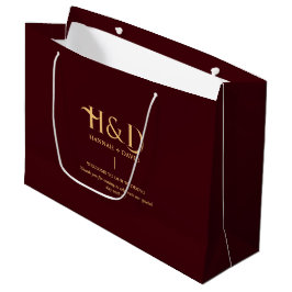 Sacola Para Presentes Grande Sacolinha de Boas-Vindas de Casamento com Monogram