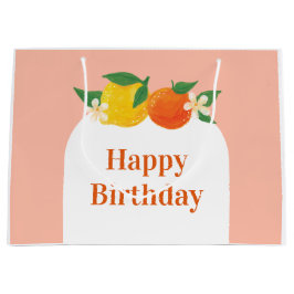 Sacola Para Presentes Grande Sacolinha de Presente de Aniversário de Citros Doc