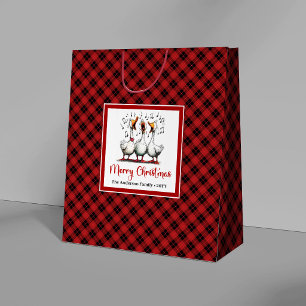 Sacola Para Presentes Grande Sacos de Presente de Natal Caprichosos Gansos Tola