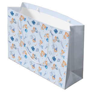 Sacola Para Presentes Grande sacos de presentes chá de fraldas azul claro