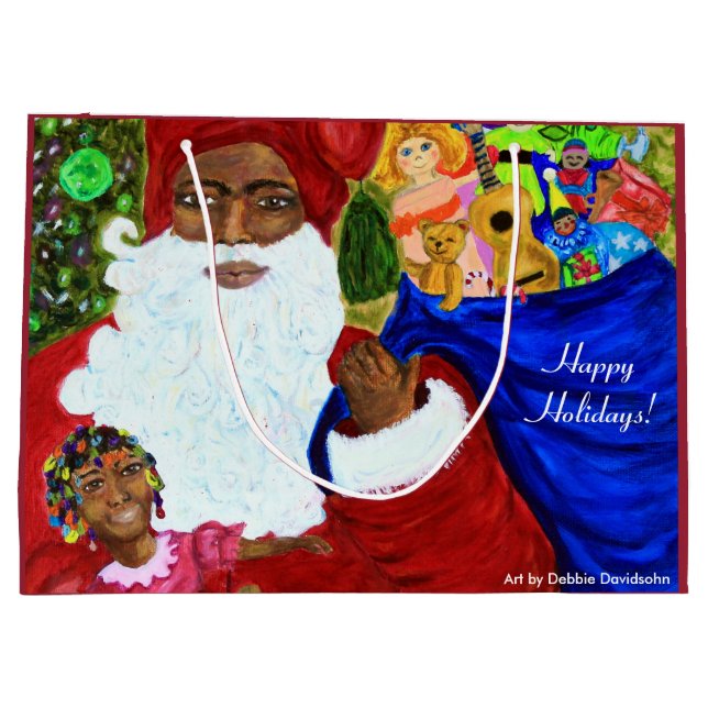 Sacola Para Presentes Grande Sacos-presente do Grande Papai Noel - Férias de Na (Verso)