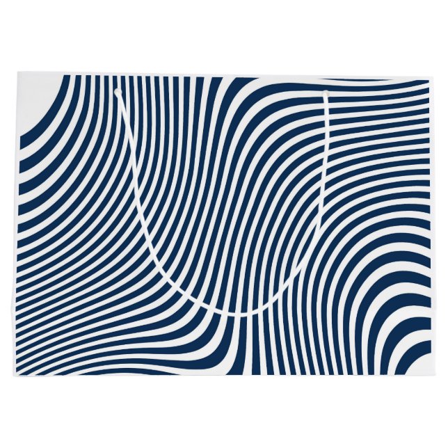 Sacola Para Presentes Grande Sacos-Presente Turquesa Zigzag (Verso)