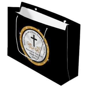 Sacola Para Presentes Grande Sacos-presentes cristãos, Dourados personalizados