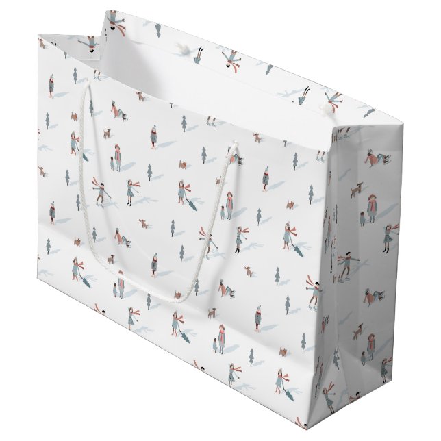 Sacola Para Presentes Grande Sag de presente de Natal de Esqui (Frente inclinada)