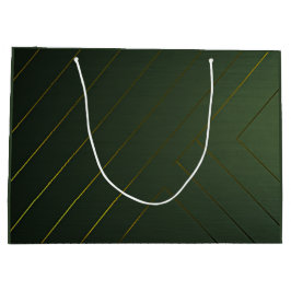 Sacola Para Presentes Grande Sage elegante verde e Dourado